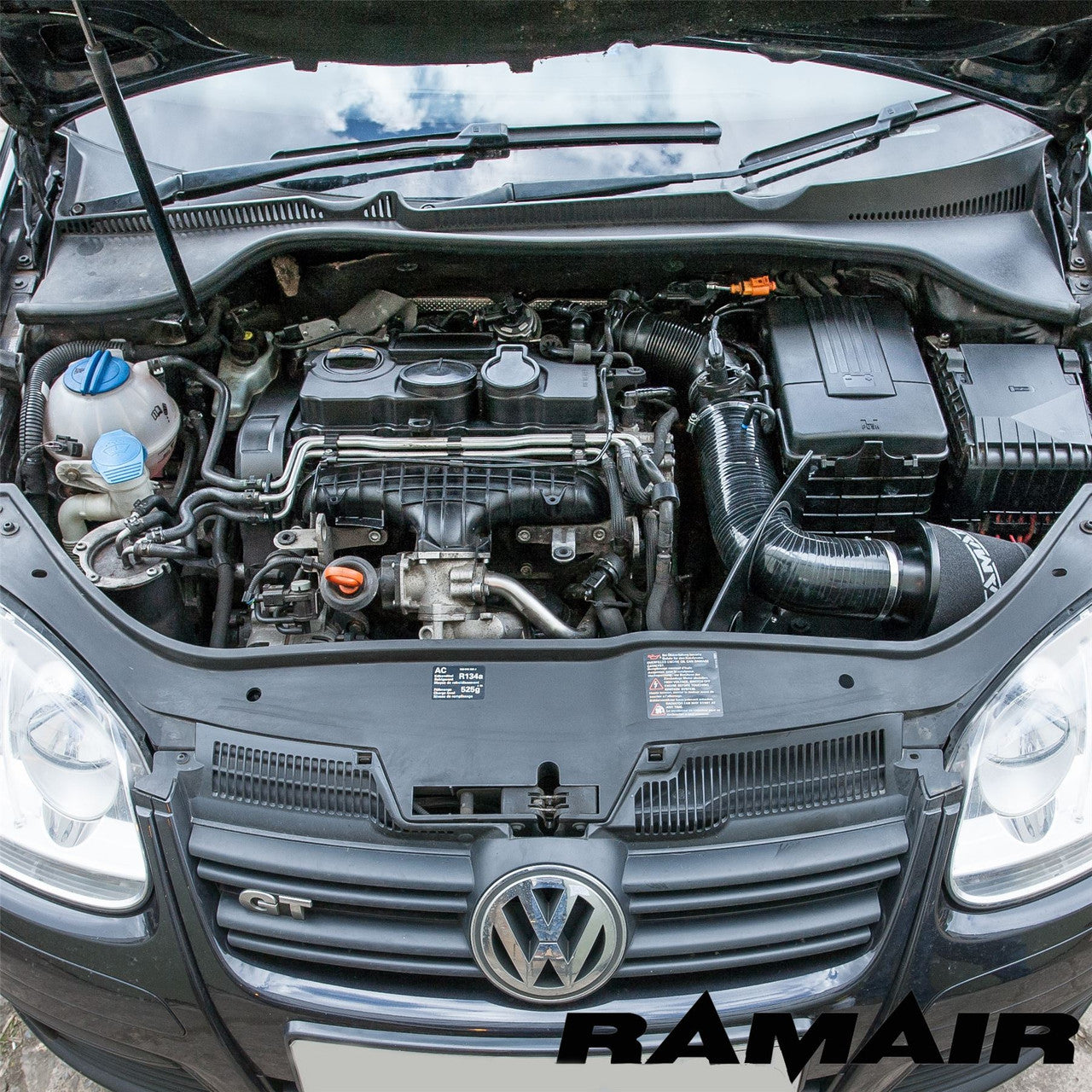 RamAir Foam Air Filter & Heat Shield Induction Kit Audi, Seat & VW 1.9 & 2.0 TDI MK5 & MK6 Golf, Leon, A3 - Wayside Performance 