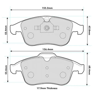 Renault Clio MK4 RS 200/220 1.6 Front ProRace Performance Brake Pads 1765PR - Wayside Performance 