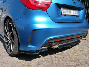 Central Rear Splitter (Vertical Bars) Mercedes A-class W176 Amg-line Pre-facelift (2013-2015) - Wayside Performance