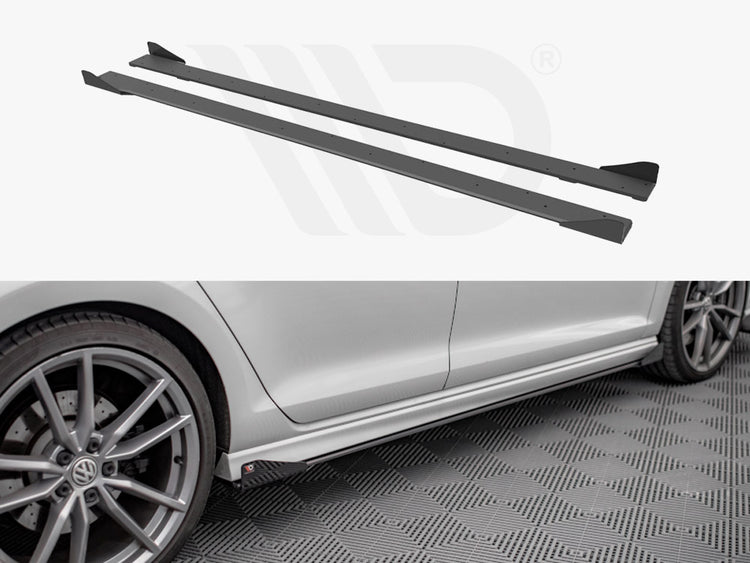 Street Pro Side Skirts Diffusers (+flaps) Vw Golf R Mk7 (2013-2016) - Wayside Performance