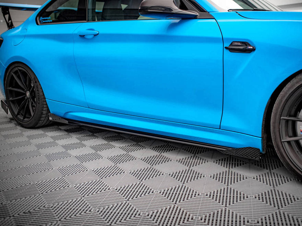 Maxton Design Street Pro Side Skirts Diffusers (+flaps) Bmw M2 F87 (2016-2020) - Wayside Performance
