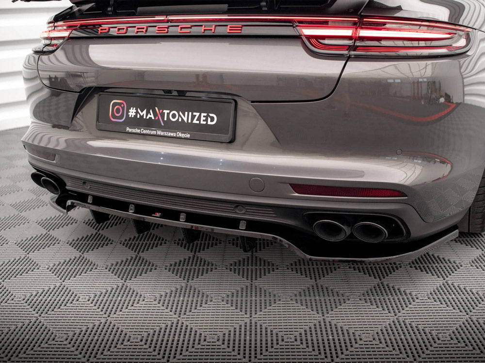 Central Rear Splitter (Vertical Bars) Porsche Panamera E-Hybrid 971 - Wayside Performance
