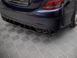 Central Rear Splitter (Vertical Bars) Mercedes AMG C 43 Sedan W205 Facelift - Wayside Performance