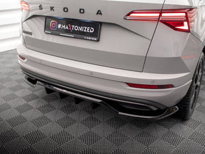 Central Rear Splitter (Vertical Bars) Skoda Karoq Sportline Mk1 Facelift - Wayside Performance
