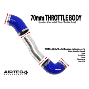 Airtec Motorsport 70mm Cold Side Boost Pipe for Mk2 Focus Rs - Wayside Performance
