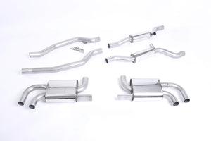 Milltek Cat-back Exhaust - Resonated (quieter). OEM-look (uses OE Tips) - Cayenne - 958 Turbo 4.8 V8 - 2010-2020 - SSXPO109 - Wayside Performance