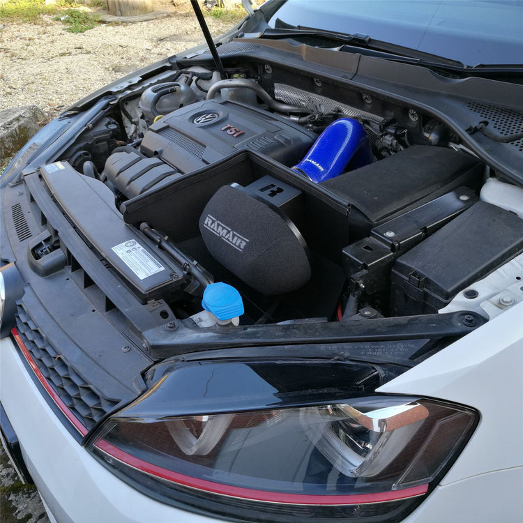 Ramair Performance Foam Induction Kit With Turbo Elbow for 2.0 TSI MQB VAG - Blue Hose - Wayside Performance 