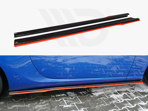 Side Skirts Splitters (Black & Red) V.2 Subaru Brz / Toyota Gt86 Facelift (2017-2020) - Wayside Performance 