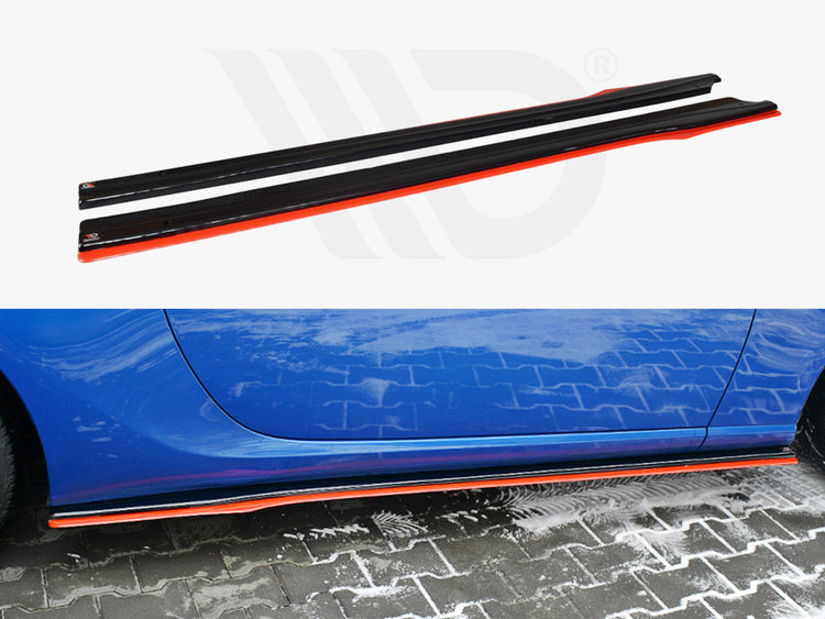 Side Skirts Splitters (Black & Red) V.2 Subaru Brz / Toyota Gt86 Facelift (2017-2020) - Wayside Performance 