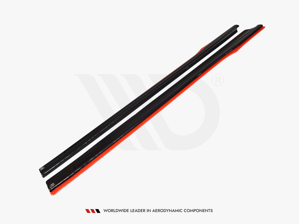 Side Skirts Splitters (Black & Red) V.2 Subaru Brz / Toyota Gt86 Facelift (2017-2020) - Wayside Performance 