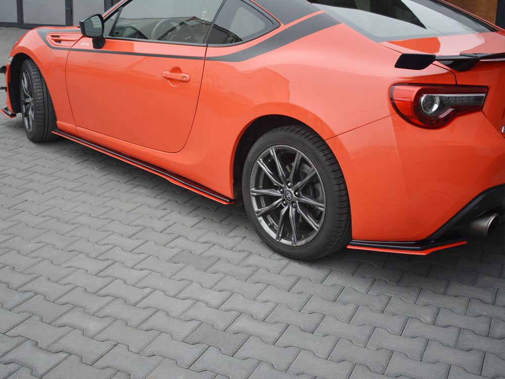 Side Skirts Splitters (Black & Red) V.2 Subaru Brz / Toyota Gt86 Facelift (2017-2020) - Wayside Performance 