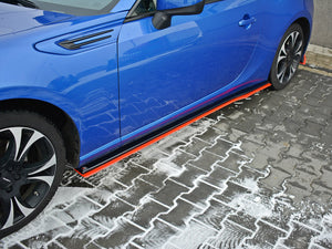 Side Skirts Splitters (Black & Red) V.2 Subaru Brz / Toyota Gt86 Facelift (2017-2020) - Wayside Performance 