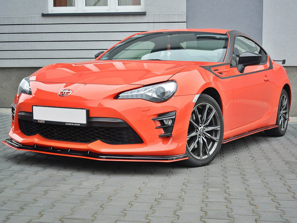 Front Splitter (Black & Red) V.4 Toyota Gt86 Facelift 2017-up - Wayside Performance