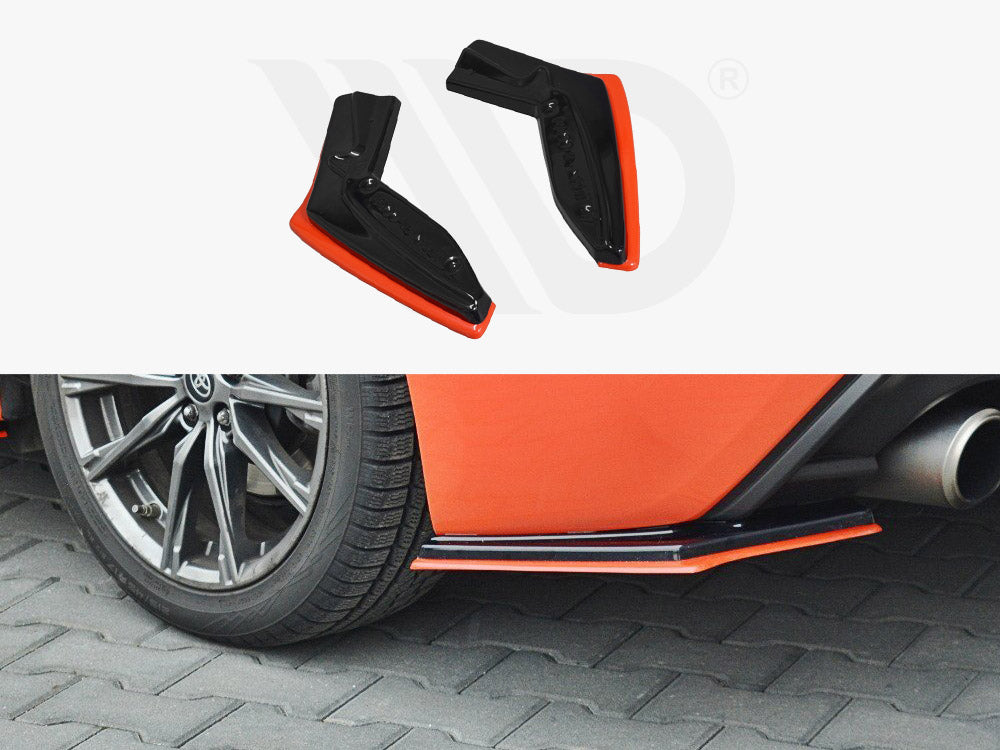 Rear Side Splitters (Black & Red) V.2 Toyota Gt86 Facelift (2017-up) - Wayside Performance