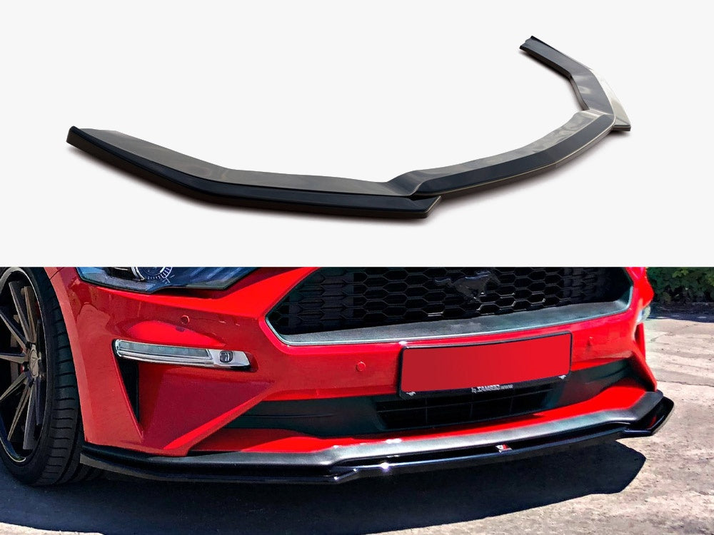 Maxton Design Front Splitter Ford Mustang Mk6 Facelift (2018-) - Carbon Look