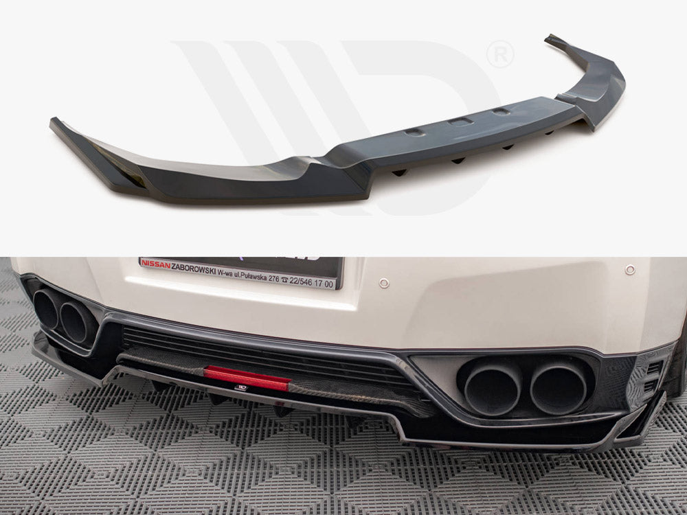 Central Rear Splitter (Vertical Bars) Nissan Gtr R35 Facelift - Wayside Performance 