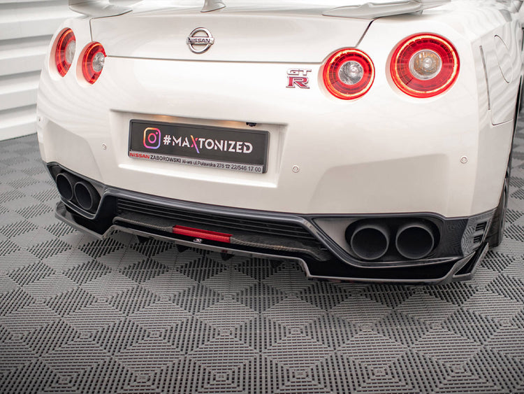 Central Rear Splitter (Vertical Bars) Nissan Gtr R35 Facelift - Wayside Performance 