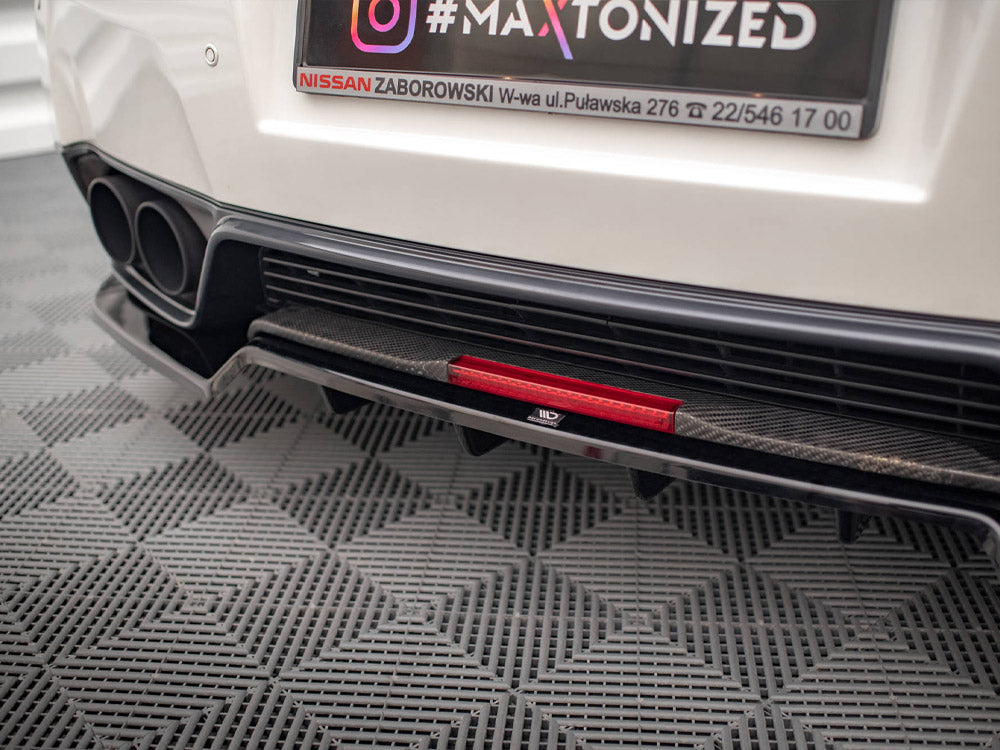 Central Rear Splitter (Vertical Bars) Nissan Gtr R35 Facelift - Wayside Performance 