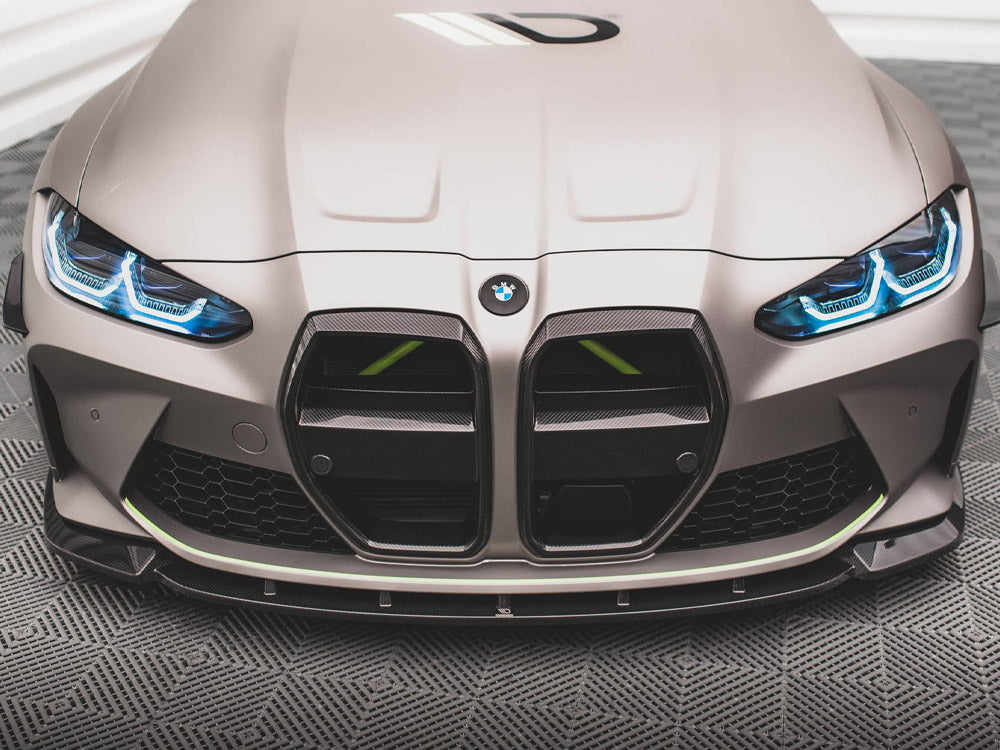 Carbon Fiber Front Grill + License Plate Holder Base Bmw M4 G82 / M3 G80 - Wayside Performance 