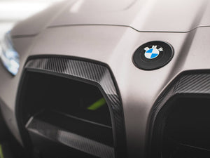 Carbon Fiber Front Grill + License Plate Holder Base Bmw M4 G82 / M3 G80 - Wayside Performance 