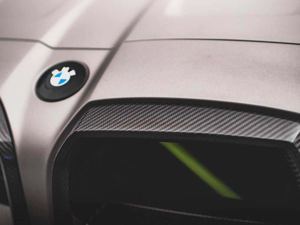 Carbon Fiber Front Grill + License Plate Holder Base Bmw M4 G82 / M3 G80 - Wayside Performance 