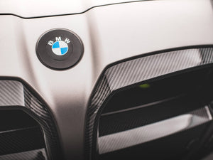 Carbon Fiber Front Grill + License Plate Holder Base Bmw M4 G82 / M3 G80 - Wayside Performance 