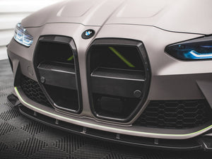 Carbon Fiber Front Grill + License Plate Holder Base Bmw M4 G82 / M3 G80 - Wayside Performance 