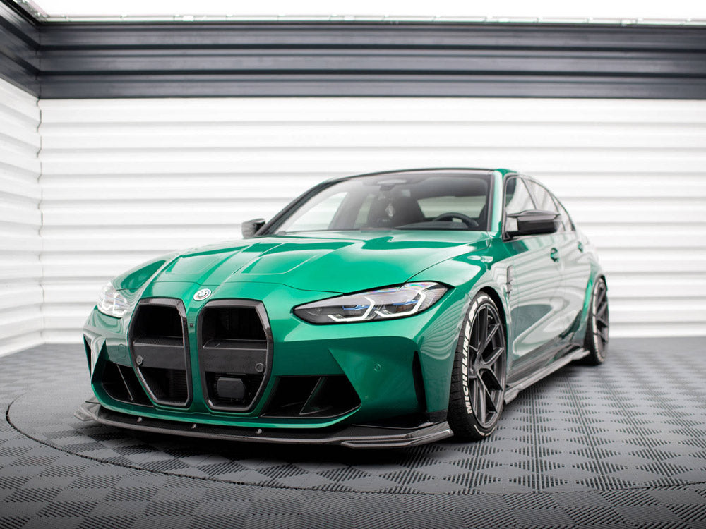 Carbon Fiber Front Grill + License Plate Holder Base Bmw M4 G82 / M3 G80 - Wayside Performance 
