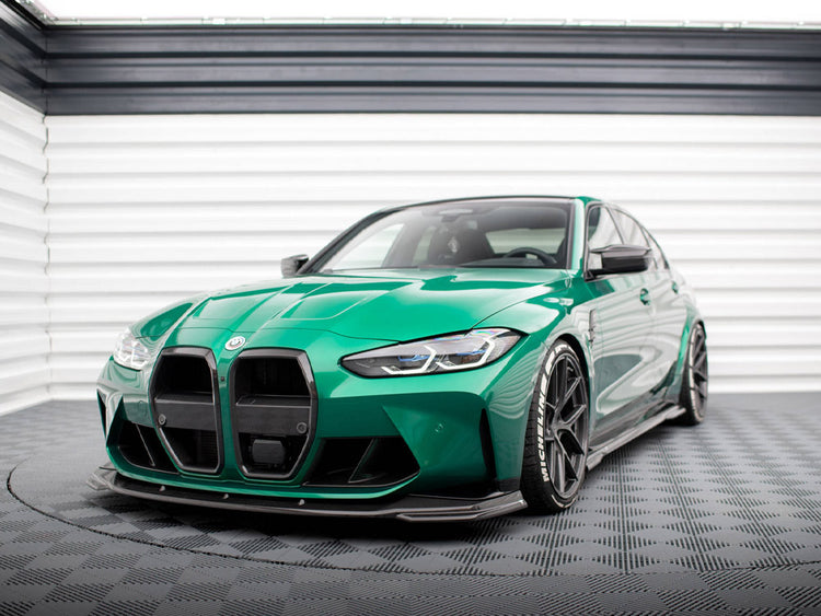 Carbon Fiber Front Grill + License Plate Holder Base Bmw M4 G82 / M3 G80 - Wayside Performance 