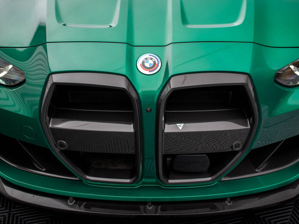 Maxton Design Carbon Fiber Front Grill + License Plate Holder Base BMW M3 G80 / G81