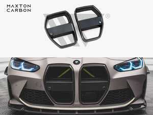 Carbon Fiber Front Grill + License Plate Holder Base Bmw M4 G82 / M3 G80 - Wayside Performance 