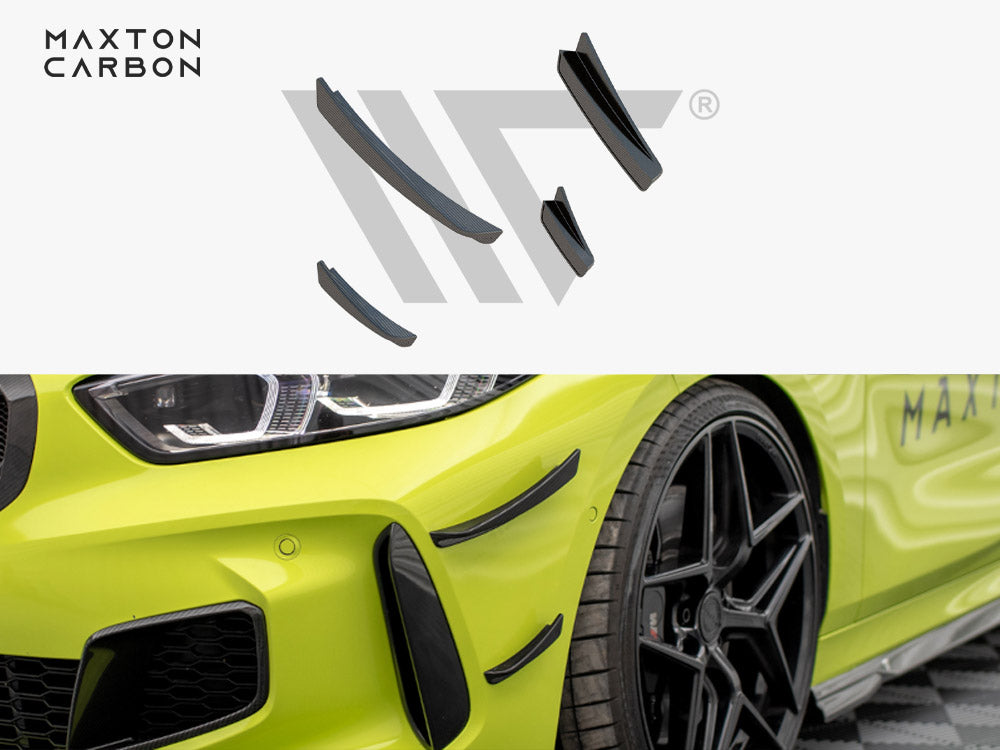 Maxton Design Carbon Fiber Front Bumper Wings (Canards) BMW 1 F40 M-Pack / M135i - Wayside Performance