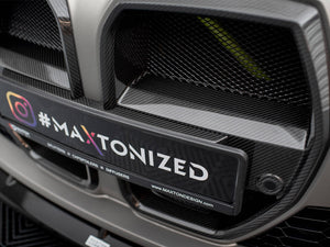 Carbon Fiber Front Grill + License Plate Holder Base Bmw M4 G82 / M3 G80 - Wayside Performance 