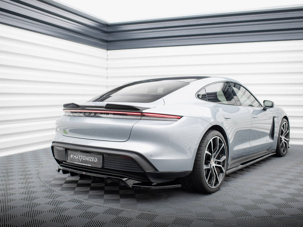 Maxton Design Central Rear Splitter (Vertical Bars) Porsche Taycan Mk1 - Wayside Performance 