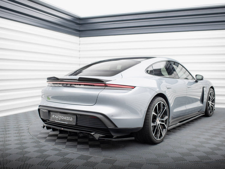 Maxton Design Central Rear Splitter (Vertical Bars) Porsche Taycan Mk1 - Wayside Performance 