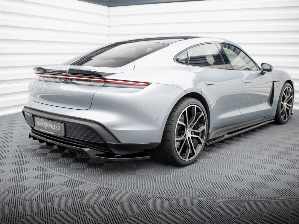 Maxton Design Central Rear Splitter (Vertical Bars) Porsche Taycan Mk1 - Wayside Performance 