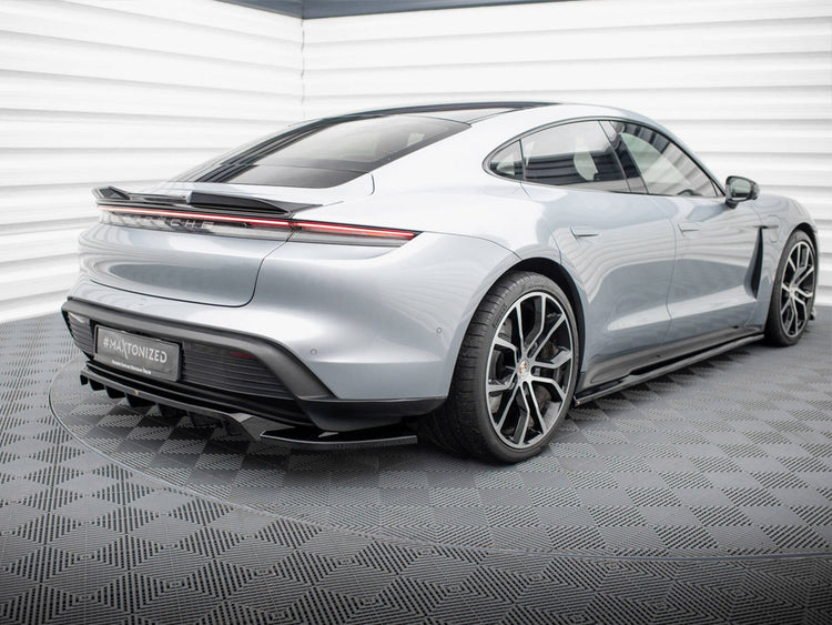 Maxton Design Central Rear Splitter (Vertical Bars) Porsche Taycan Mk1 - Wayside Performance 
