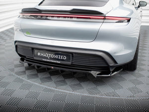 Maxton Design Central Rear Splitter (Vertical Bars) Porsche Taycan Mk1 - Wayside Performance 