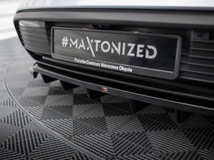 Maxton Design Central Rear Splitter (Vertical Bars) Porsche Taycan Mk1 - Wayside Performance 