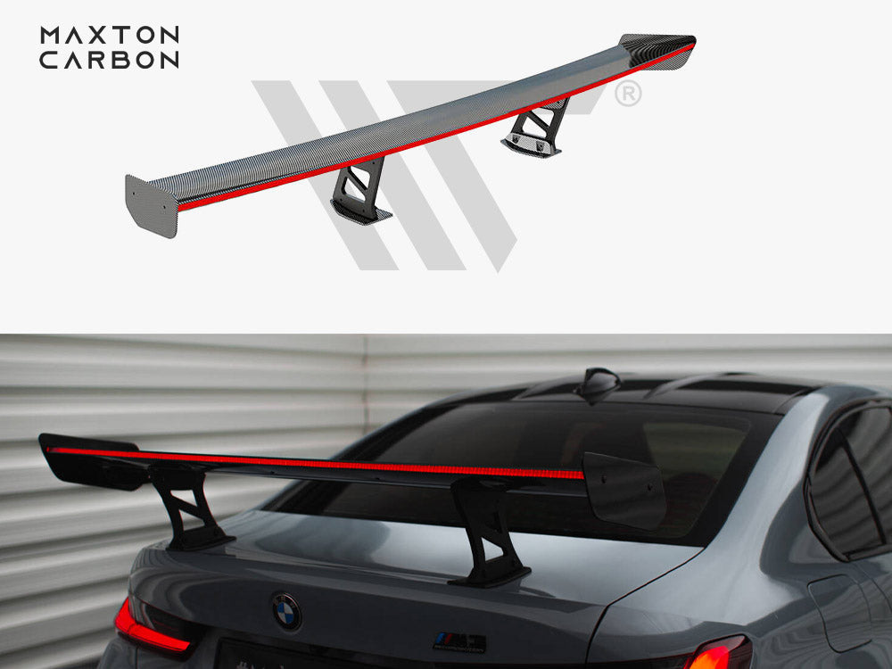 Maxton Design Carbon Spoiler With Internal Brackets Uprights + LED BMW M3 G80