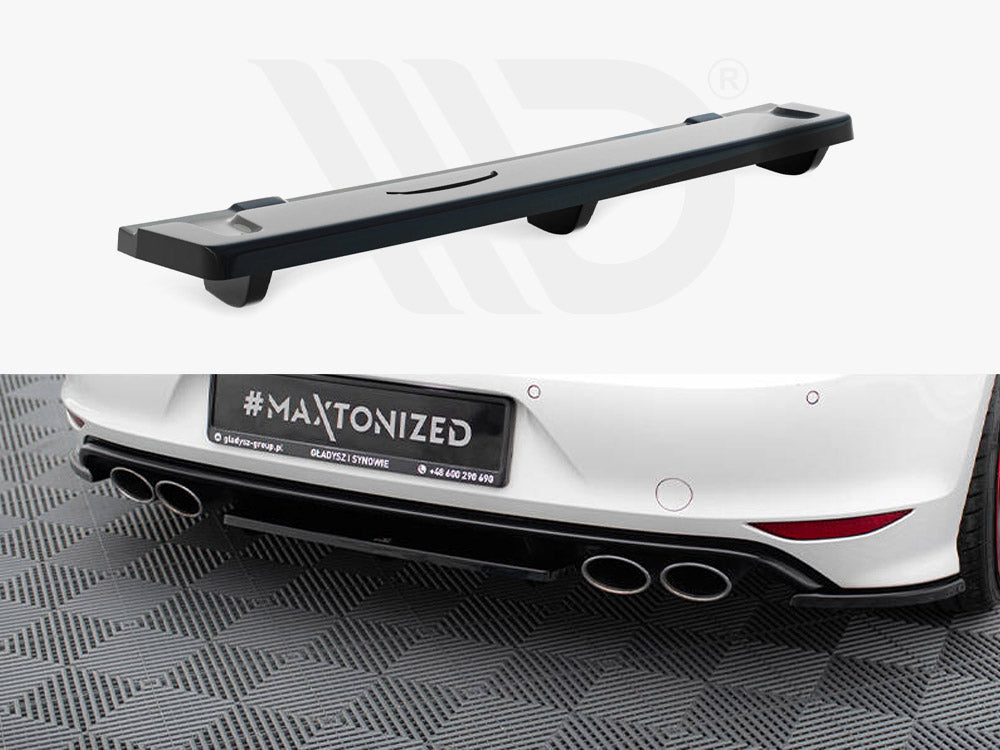 Maxton Design Central Rear Splitter VW Golf MK7 R (With Vertical Bars) (2013-2016) - Wayside Performance 