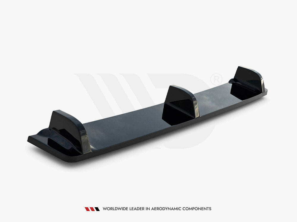 Maxton Design Central Rear Splitter VW Golf MK7 R (With Vertical Bars) (2013-2016) - Wayside Performance 