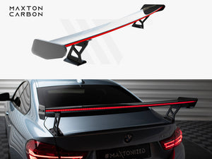 Maxton Design Carbon Spoiler With External Brackets Uprights + LED BMW 4 F32 / 4 F32 M-Pack Coupe - Wayside Performance 