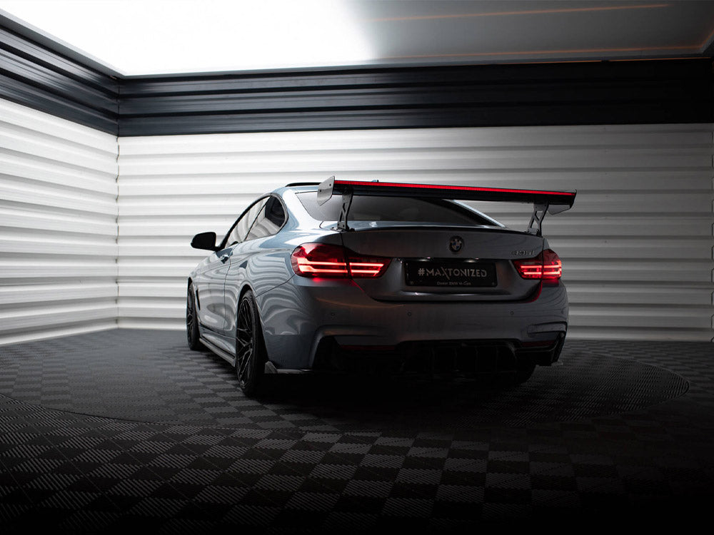 Maxton Design Carbon Spoiler With External Brackets Uprights + LED BMW 4 F32 / 4 F32 M-Pack Coupe - Wayside Performance 