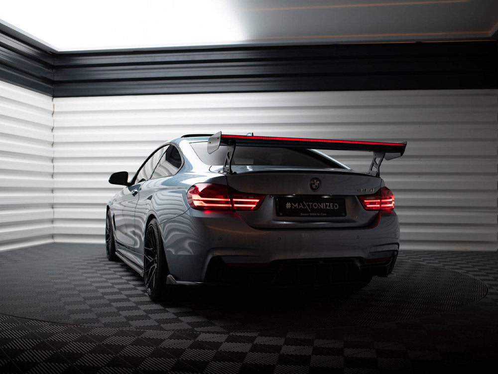 Maxton Design Carbon Spoiler With External Brackets Uprights + LED BMW 4 F32 / 4 F32 M-Pack Coupe - Wayside Performance 