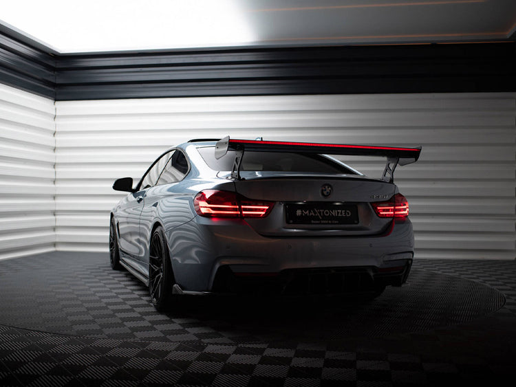 Maxton Design Carbon Spoiler With External Brackets Uprights + LED BMW 4 F32 / 4 F32 M-Pack Coupe - Wayside Performance 