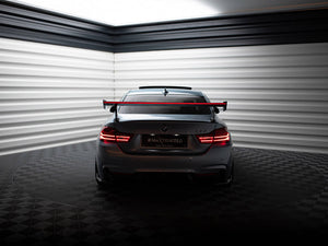 Maxton Design Carbon Spoiler With External Brackets Uprights + LED BMW 4 F32 / 4 F32 M-Pack Coupe - Wayside Performance 