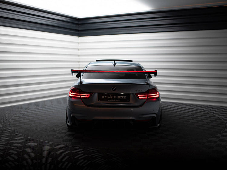 Maxton Design Carbon Spoiler With External Brackets Uprights + LED BMW 4 F32 / 4 F32 M-Pack Coupe - Wayside Performance 