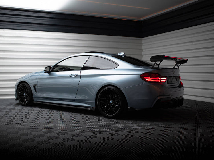 Maxton Design Carbon Spoiler With External Brackets Uprights + LED BMW 4 F32 / 4 F32 M-Pack Coupe - Wayside Performance 