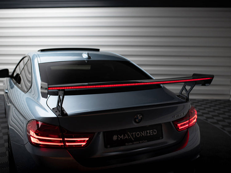 Maxton Design Carbon Spoiler With External Brackets Uprights + LED BMW 4 F32 / 4 F32 M-Pack Coupe - Wayside Performance 